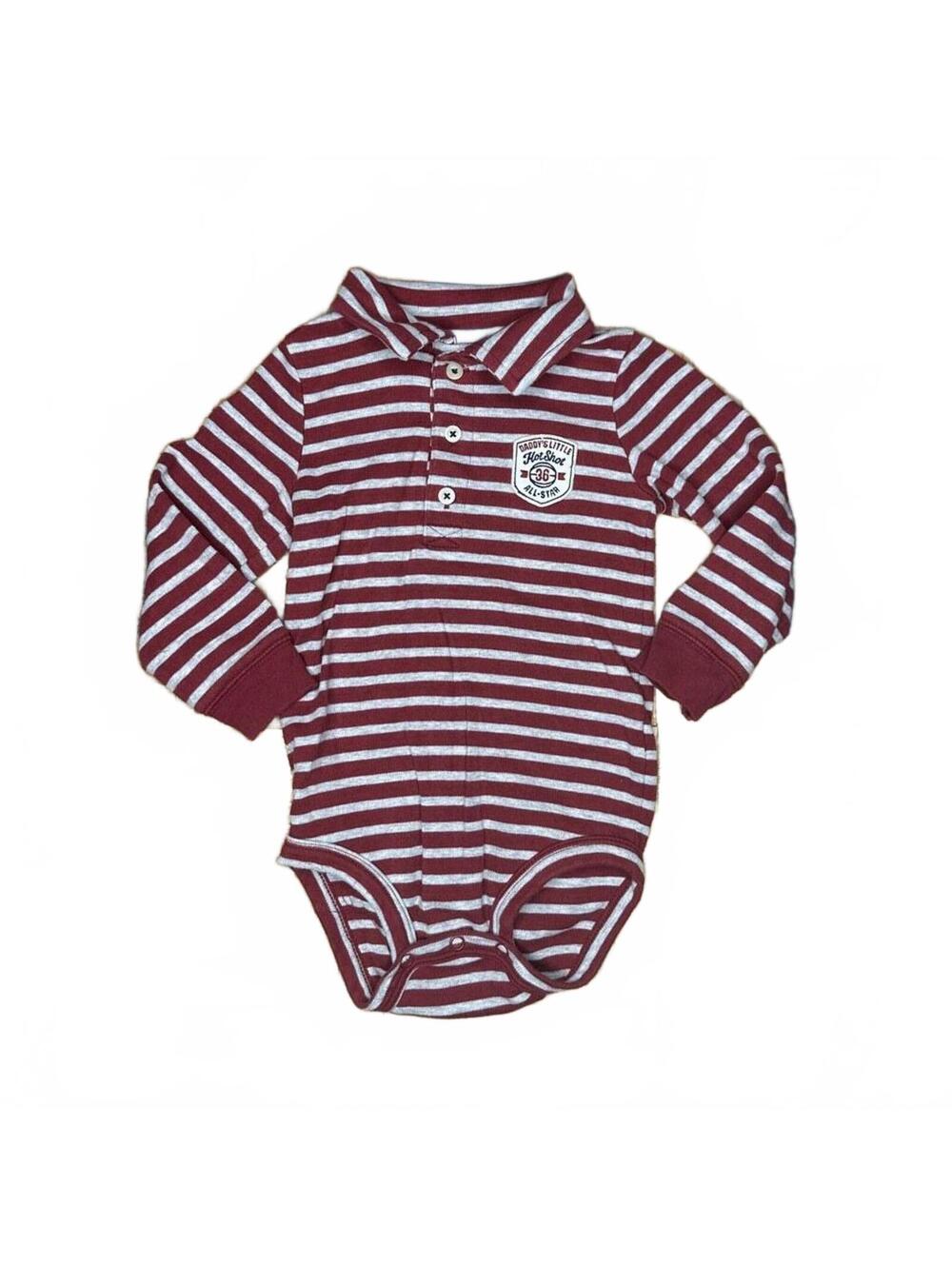 Carter's Red Striped Long Sleeve Bodysuit 24M